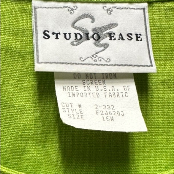 Studio Ease vintage made in USA linen dress size‎ 16 - Picture 2 of 4